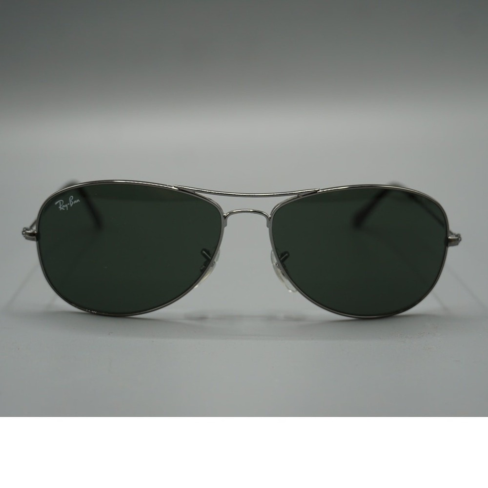 Ray-Ban Cockpit RB3362 Gunmetal Silver G-15 Green Lens Aviator Sunglasses 59